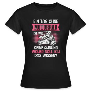Motorrad Frau Bikerin Motorradfahrerin - Frauen T-Shirt - Schwarz - Vorne - AI Model Female 172 dark (172cm)