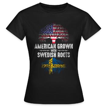 Américains d’origine suédoise - T-shirt Femme - noir - Devant - AI Model Female 172 dark (172cm)