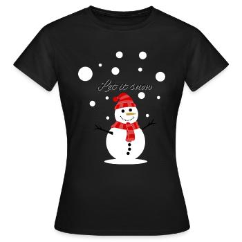 Bonhomme de neige noël hiver - T-shirt Femme - noir - Devant - AI Model Female 172 dark (172cm)