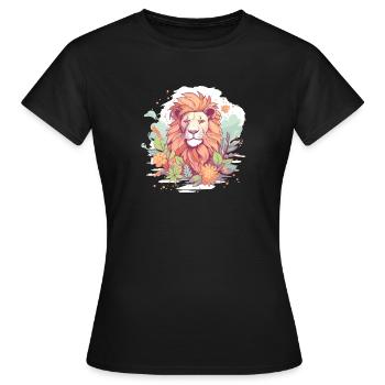 Lion Tête de Lion - T-shirt Femme - noir - Devant - AI Model Female 172 dark (172cm)