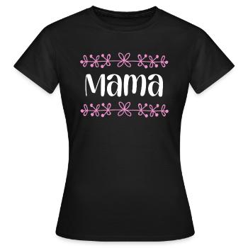 Mama Blüten Verzierung - Frauen T-Shirt - Schwarz - Vorne - AI Model Female 172 dark (172cm)