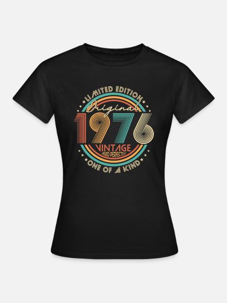 1976 Original vintage vintage retro anniversaire - T-shirt Femme - noir