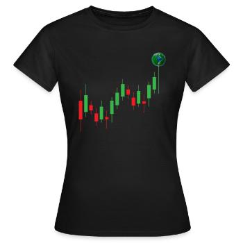Trade Chart Planet | Bougie, photos amusantes - T-shirt Femme - noir - Devant - AI Model Female 172 dark (172cm)