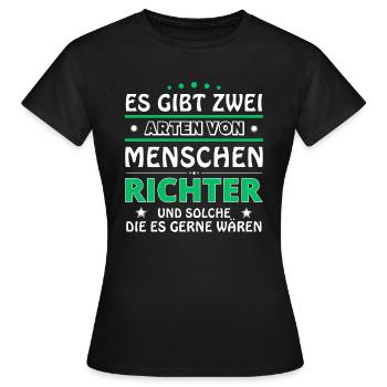 Cadeau des juges - deux types de... Concevoir - T-shirt Femme - noir - Devant - AI Model Female 172 dark (172cm)