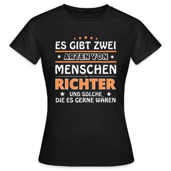 Cadeau des juges - deux types de... Concevoir - T-shirt Femme - noir - Devant - AI Model Female 172 dark (172cm)