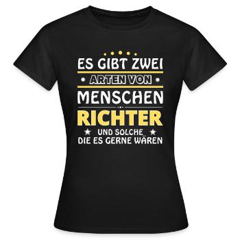 Cadeau des juges - deux types de... Concevoir - T-shirt Femme - noir - Devant - AI Model Female 172 dark (172cm)