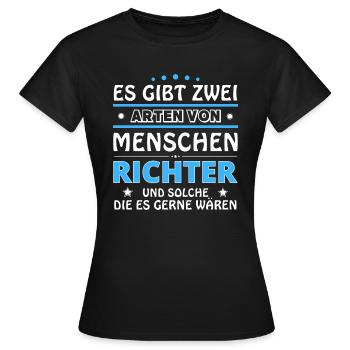 Cadeau des juges - deux types de... Concevoir - T-shirt Femme - noir - Devant - AI Model Female 172 dark (172cm)