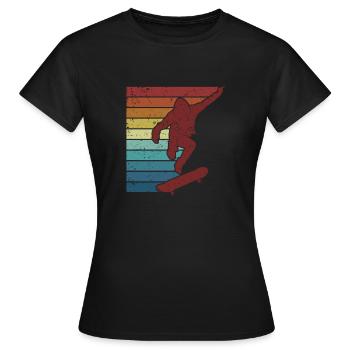 Skateur Skateboarder Retro Skateboard Skating - T-shirt Femme - noir - Devant - AI Model Female 172 dark (172cm)