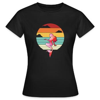 Mermaid Retro Fin Mermaid Sea Elegant Vintage - T-shirt Femme - noir - Devant - AI Model Female 172 dark (172cm)