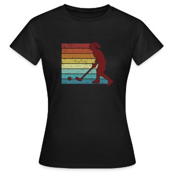 Hockey Joueur Rétro Joueur De Hockey Sur Gazon - T-shirt Femme - noir - Devant - AI Model Female 172 dark (172cm)
