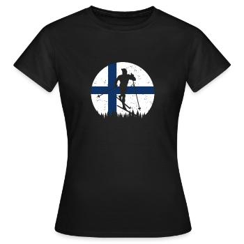 Cadeau Pour Les Amateurs De Ski De Fond Finlande - T-shirt Femme - noir - Devant - AI Model Female 172 dark (172cm)