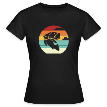 Pêcheurs À La Cuillère Pêcheurs En Haute Mer - T-shirt Femme - noir - Devant - AI Model Female 172 dark (172cm)