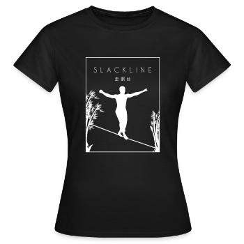 Slackline Chinois Hanzi Slackline Slackline - T-shirt Femme - noir - Devant - AI Model Female 172 dark (172cm)