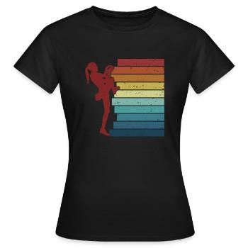 Bouldern Sportklettern Speedklettern Kraxler - Frauen T-Shirt - Schwarz - Vorne - AI Model Female 172 dark (172cm)
