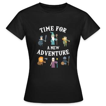 Time For New Adventure PnP RPG Jeu de rôle Pen - T-shirt Femme - noir - Devant - AI Model Female 172 dark (172cm)