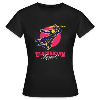 Electrician Legend Électrotechnicien - T-shirt Femme - noir - Devant - AI Model Female 172 dark (172cm)