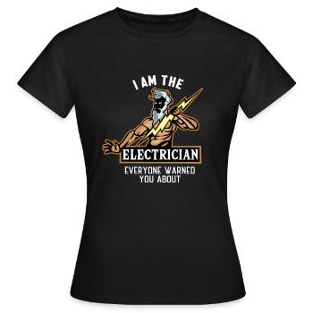 I am the Electrician Installateur-électricien - T-shirt Femme - noir - Devant - AI Model Female 172 dark (172cm)