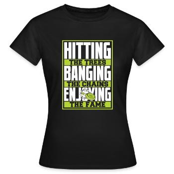Frapper des arbres en frappant des chaînes jouissant de la gloire - T-shirt Femme - noir - Devant - AI Model Female 172 dark (172cm)