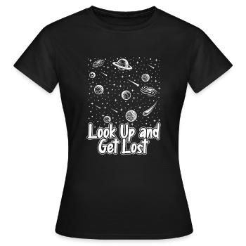 Levez les yeux et perdez-vous Astronomie Photographe Cosmologiste - T-shirt Femme - noir - Devant - AI Model Female 172 dark (172cm)