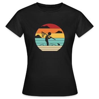 Retro Kaulquappe Laubfrosch Kröte Frosch Fänger - Frauen T-Shirt - Schwarz - Vorne - AI Model Female 172 dark (172cm)