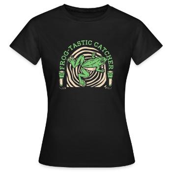 Frog Tastic Catcher Kaulquappe Laubfrosch Frosch - Frauen T-Shirt - Schwarz - Vorne - AI Model Female 172 dark (172cm)