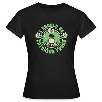 Je devrais attraper des grenouilles crapaud têtard - T-shirt Femme - noir - Devant - AI Model Female 172 dark (172cm)