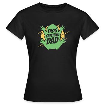 Frog Catching Dad Kaulquappe Laubfrosch Kröte - Frauen T-Shirt - Schwarz - Vorne - AI Model Female 172 dark (172cm)