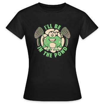 Je serai dans l’étang Têtard Rainette Rainette Grenouille - T-shirt Femme - noir - Devant - AI Model Female 172 dark (172cm)