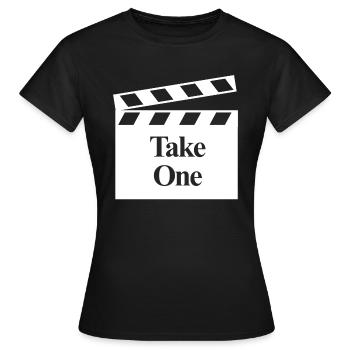 Klappe - nimm eins - Frauen T-Shirt - Schwarz - Vorne - AI Model Female 172 dark (172cm)