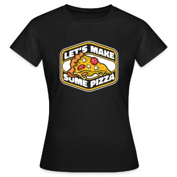 Faisons de la pizza plateau de pizza pizza pizza four pizza - T-shirt Femme - noir - Devant - AI Model Female 172 dark (172cm)