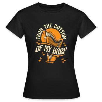Du bas de ma harpe Harpe Harpe musicale Harpe - T-shirt Femme - noir - Devant - AI Model Female 172 dark (172cm)