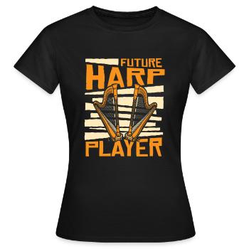 Futur joueur de harpe Harpe Musique Harpe Harpe Harpe Joueur de harpe - T-shirt Femme - noir - Devant - AI Model Female 172 dark (172cm)