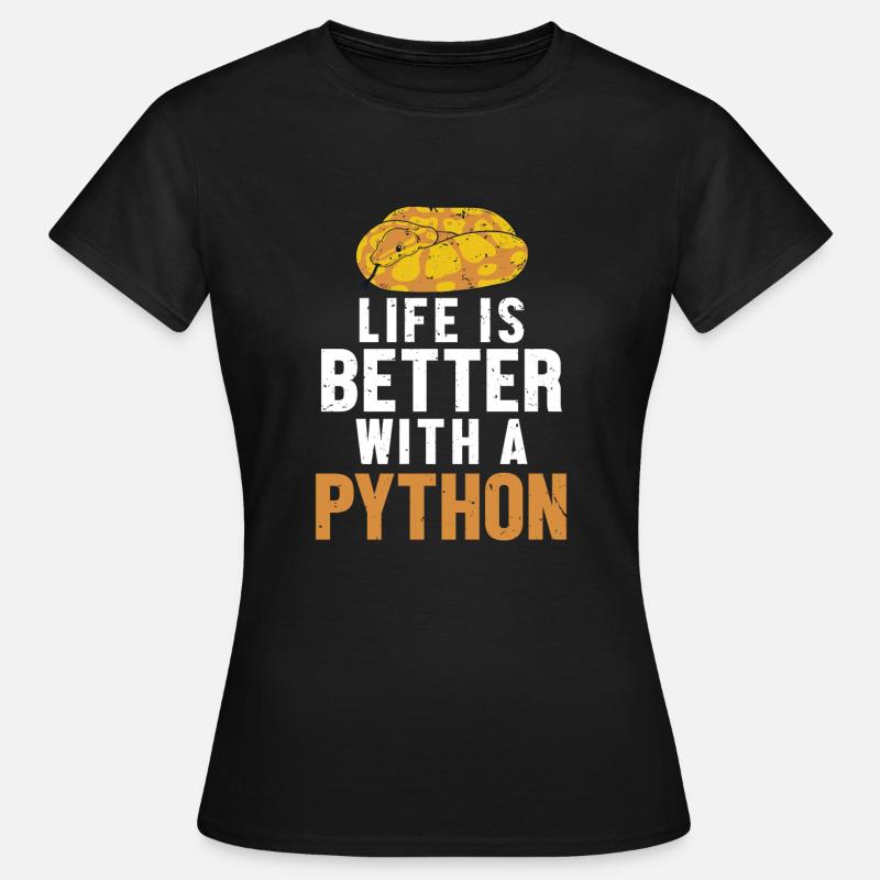 La vie est meilleure avec une boule de banane serpent Python - T-shirt Femme - noir