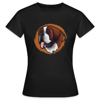 Rüde Vierbeiner Wauwau Hundebesitzer Bernhardiner - Frauen T-Shirt - Schwarz - Vorne - AI Model Female 172 dark (172cm)
