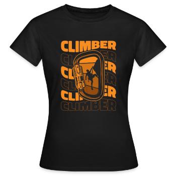 Climber Alpinklettern Sportklettern Speedklettern - Frauen T-Shirt - Schwarz - Vorne - AI Model Female 172 dark (172cm)