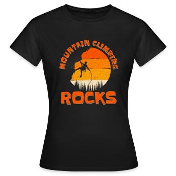 Mountain Climbing Rocks Sportklettern - Frauen T-Shirt - Schwarz - Vorne - AI Model Female 172 dark (172cm)