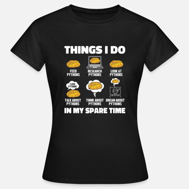 Ce que je fais pendant mon temps libre Python Banana Ball - T-shirt Femme - noir