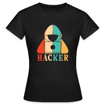 Retro Sniffer Social Engineering Phishing Gris - T-shirt Femme - noir - Devant - AI Model Female 172 dark (172cm)