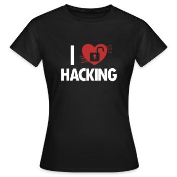 J’adore Hacking Phishing Sniffer Social - T-shirt Femme - noir - Devant - AI Model Female 172 dark (172cm)