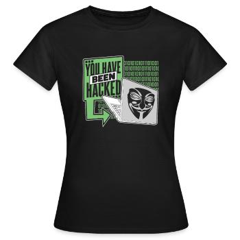 Vous avez été piraté Phishing Sniffer Grey Hat - T-shirt Femme - noir - Devant - AI Model Female 172 dark (172cm)