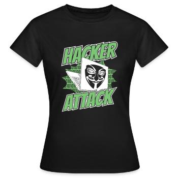 Attaque de hacker Social Engineering Phishing Sniffer - T-shirt Femme - noir - Devant - AI Model Female 172 dark (172cm)