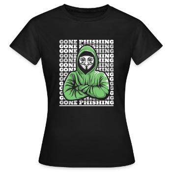 Gone Phishing Renifleur Ingénierie sociale Phishing - T-shirt Femme - noir - Devant - AI Model Female 172 dark (172cm)