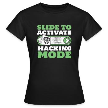 Faites glisser pour activer le renifleur de phishing en mode piratage - T-shirt Femme - noir - Devant - AI Model Female 172 dark (172cm)