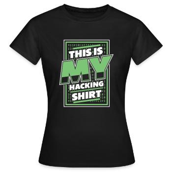 Ceci est mon Hacking Vêtements Phishing Sniffer Gris - T-shirt Femme - noir - Devant - AI Model Female 172 dark (172cm)