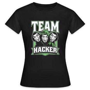 Team Hacker Social Engineering Phishing Sniffer - T-shirt Femme - noir - Devant - AI Model Female 172 dark (172cm)