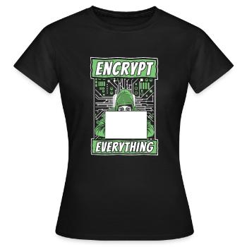 Chiffrez tout Phishing Sniffer Grey Hat - T-shirt Femme - noir - Devant - AI Model Female 172 dark (172cm)