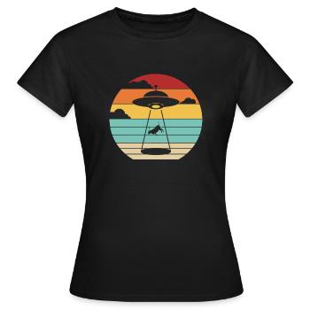 Conspiration extraterrestre OVNI - T-shirt Femme - noir - Devant - AI Model Female 172 dark (172cm)