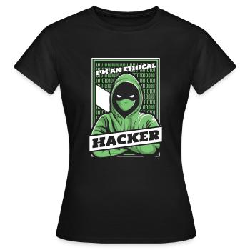 I'm An Ethical Hacker Social Engineering Phishing - Frauen T-Shirt - Schwarz - Vorne - AI Model Female 172 dark (172cm)