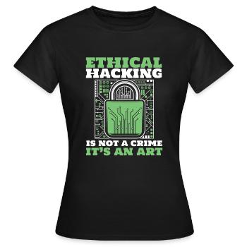 Le piratage éthique n’est pas un phishing renifleur de crime - T-shirt Femme - noir - Devant - AI Model Female 172 dark (172cm)