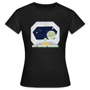 Into Another Dimension Alien UFO - Women's T-Shirt - black - Front - AI Model Female 172 dark (172cm)